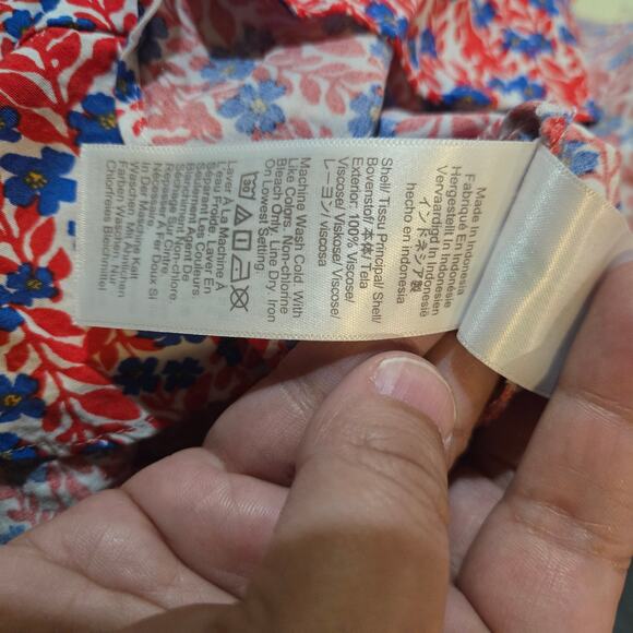 J.Crew Red Blue Floral Sleeveless Midi Dress Size 4 - Picture 4 of 8